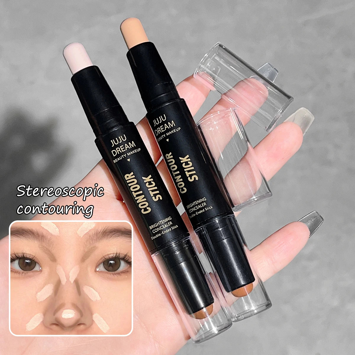 JUJU Dream Dual-Ended Contour Stick & Concealer | Long-Lasting Contour Concealer Stick Zpaxo