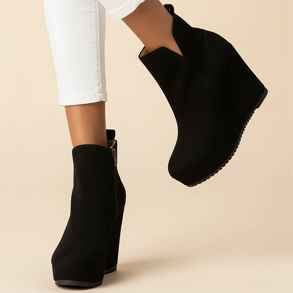 2025 New Women Ankle Boots Thick Soles Sloping Heels Short Boots Casual Outdoor Wedge Shoes Women Warm Platform Snow Boots Women Zpaxo
