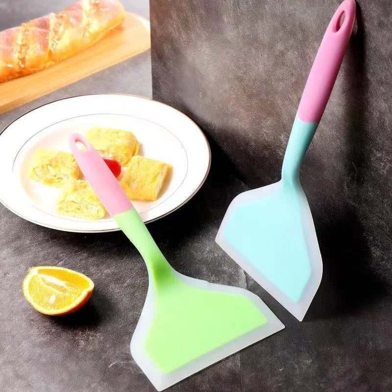 1PCS Random Color Silicone Kitchen Ware Cooking Utensils Spatula Beef Meat Egg Kitchen Scraper Wide Pizza Cooking Tools Shovel Zpaxo