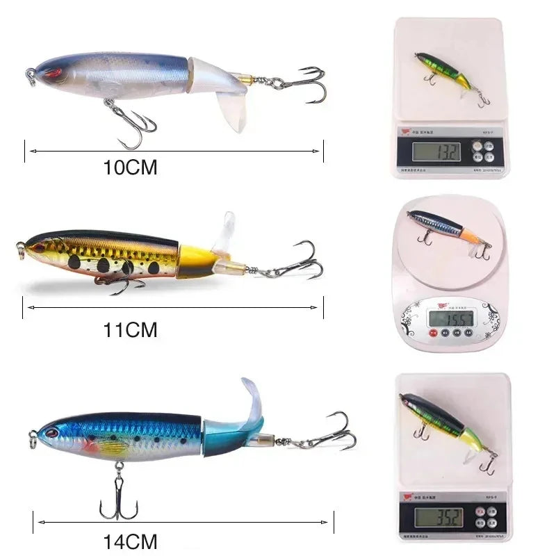 Whopper Popper Topwater Lure 15g – Soft Rotating Tail Bait