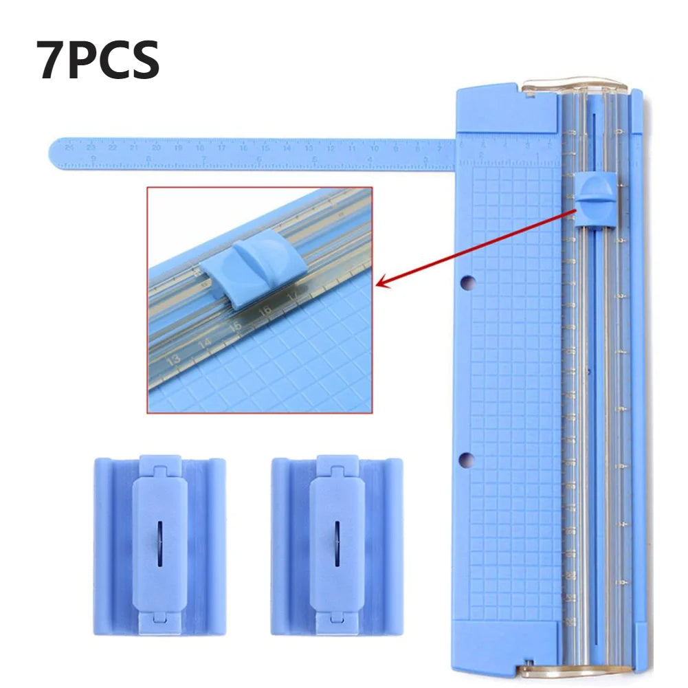 Paper Cutter Spare Knife Portable Slicer Replacement Blade Convenient Zpaxo 7PCS Blue