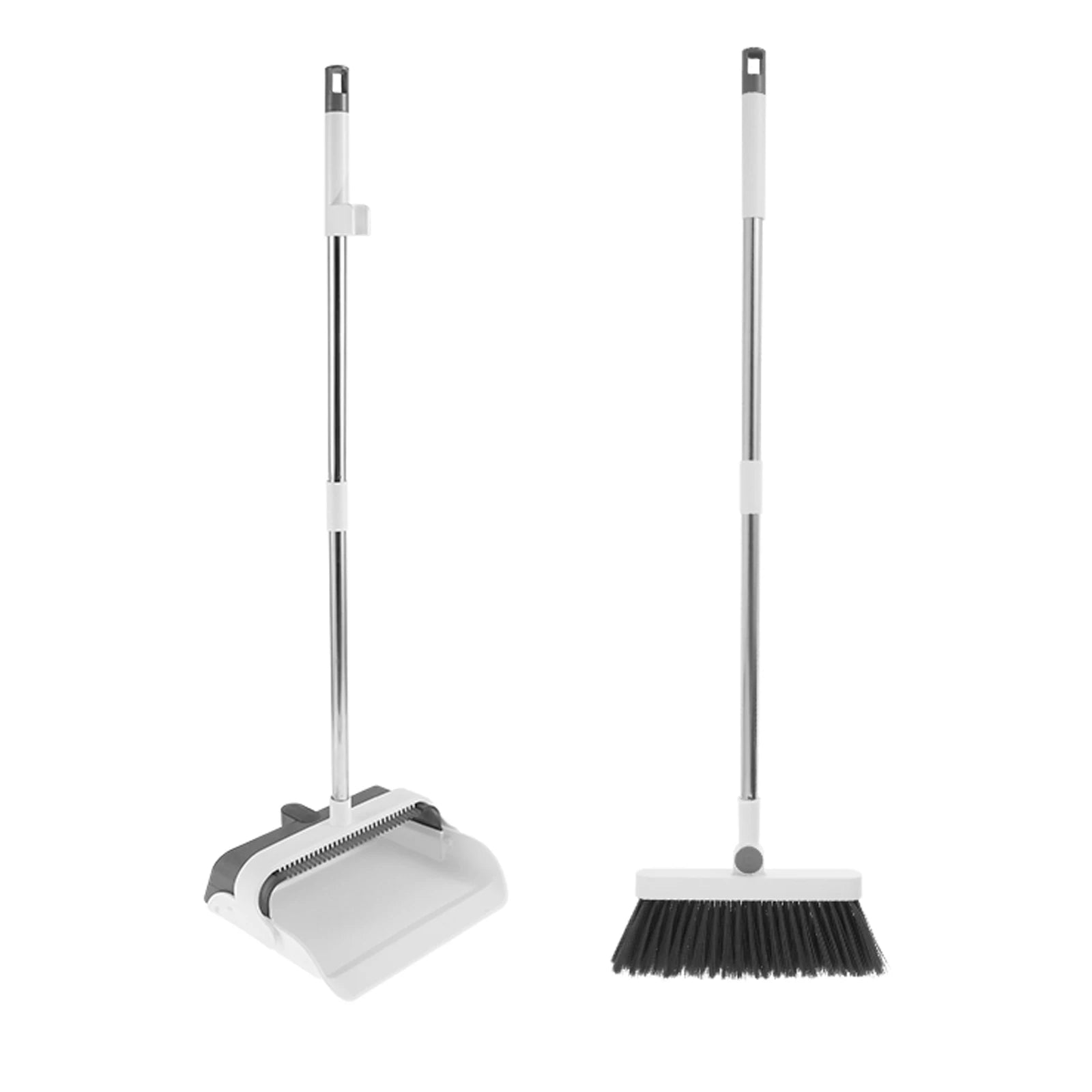 Broom Foldabl Dustpan Cleaning Tool Set Comb Teeth 180° Rotation Combo Upright Standing Portable Kitchen Floor Pet Hair Zpaxo 2 Set
