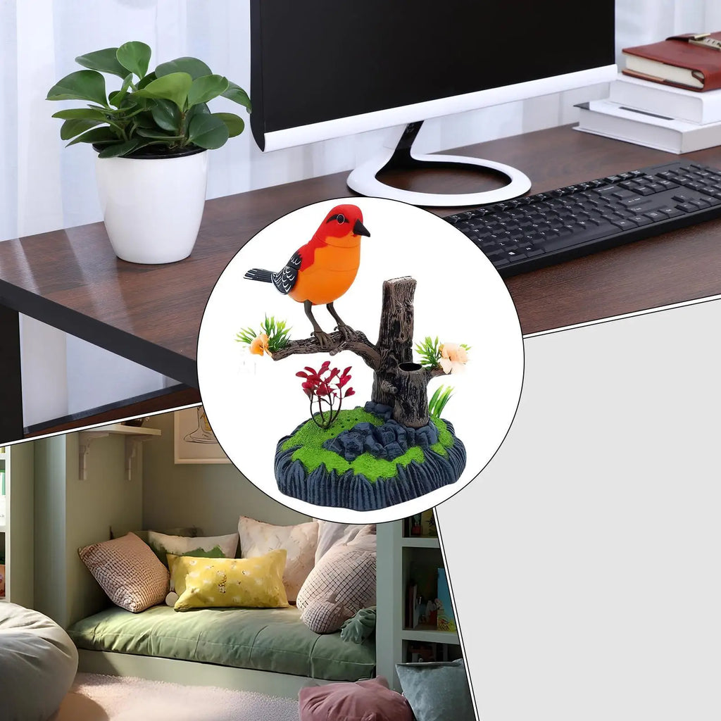 Simulation Electronic Bird Kids Toy Chirp Pen Holder Decorative Zpaxo