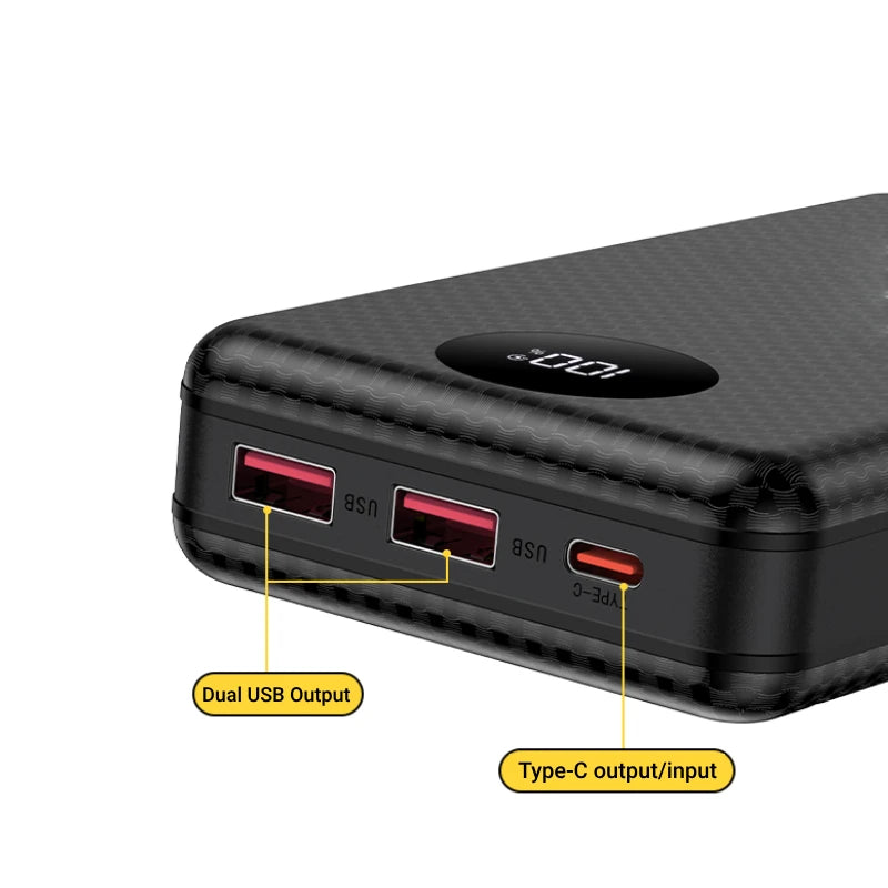 18650 Battery Holder 22.5W Fast Charging DIY Mobile Power Case With LED Light Outdoor Dual USB Type C Charge For iPhone Xiaomi Zpaxo