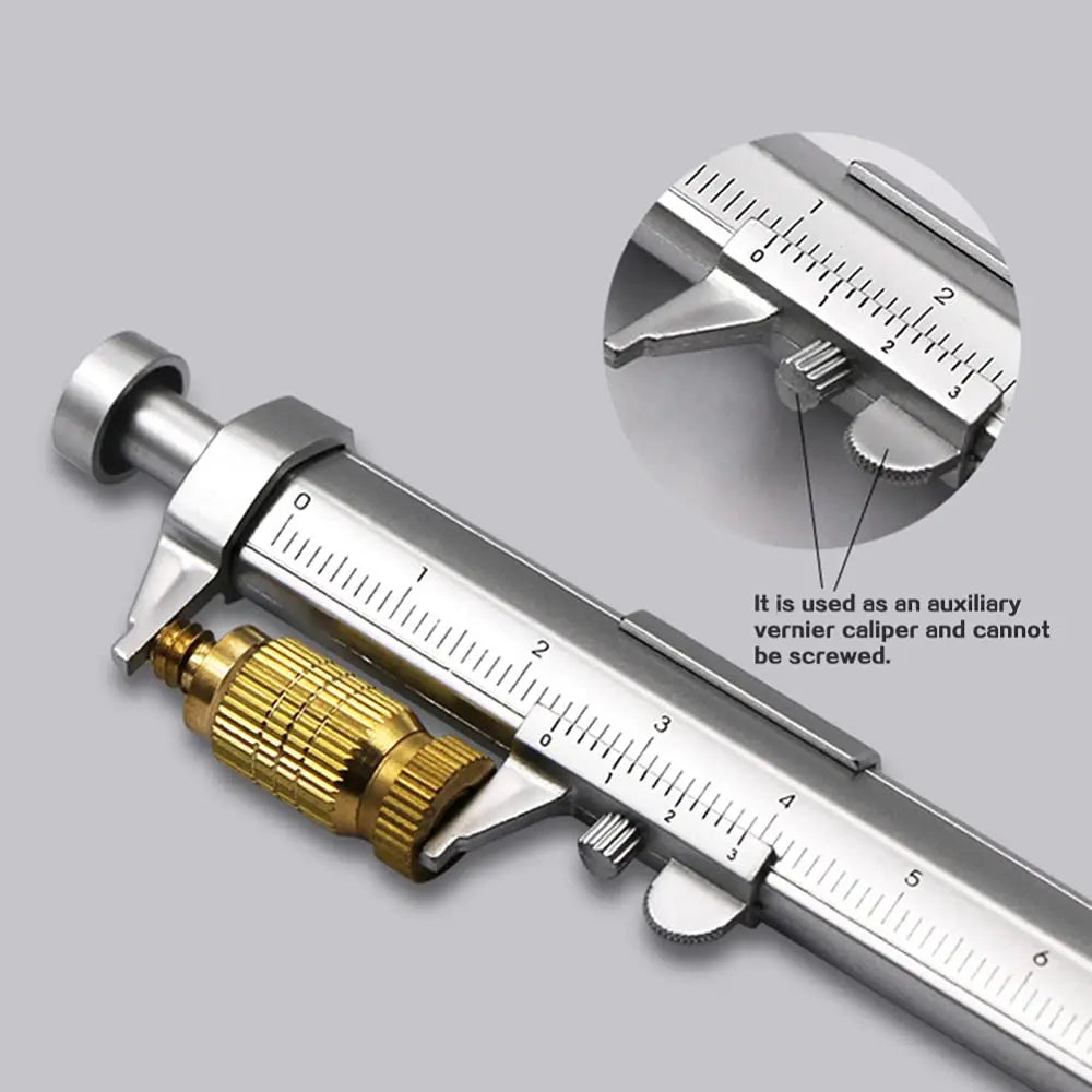 Vernier Caliper Ballpoint Pen – 1mm Refillable Novelty Ruler Pen