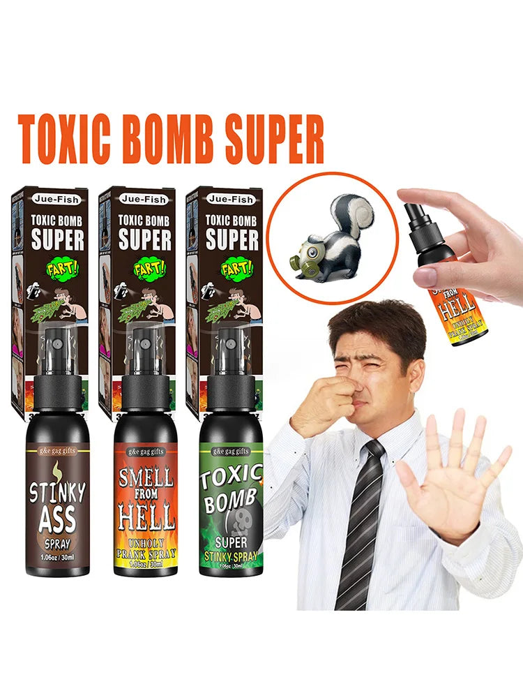 30ml Fart Spray Party Supplies Plastic Liquid Fart Gag for Adults Kids Terrible Stinky Fart Spray Non Toxic Halloween Funny Toys Zpaxo