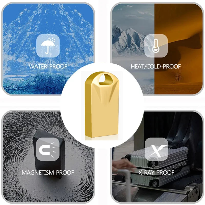 Zsuit Waterproof Metal USB Flash Drive 32gb 64gb 128gb Flash Disk Pendrive флешка Usb Memory Stick USB 2.0 Free Logo Gift U-disk Zpaxo