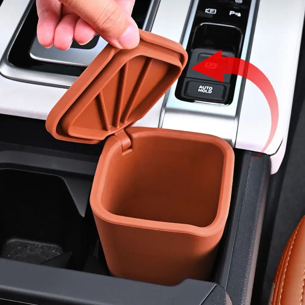 Silicone Material Car Trash Bin Sealed Design Odor-proof Garbage Cup Zpaxo