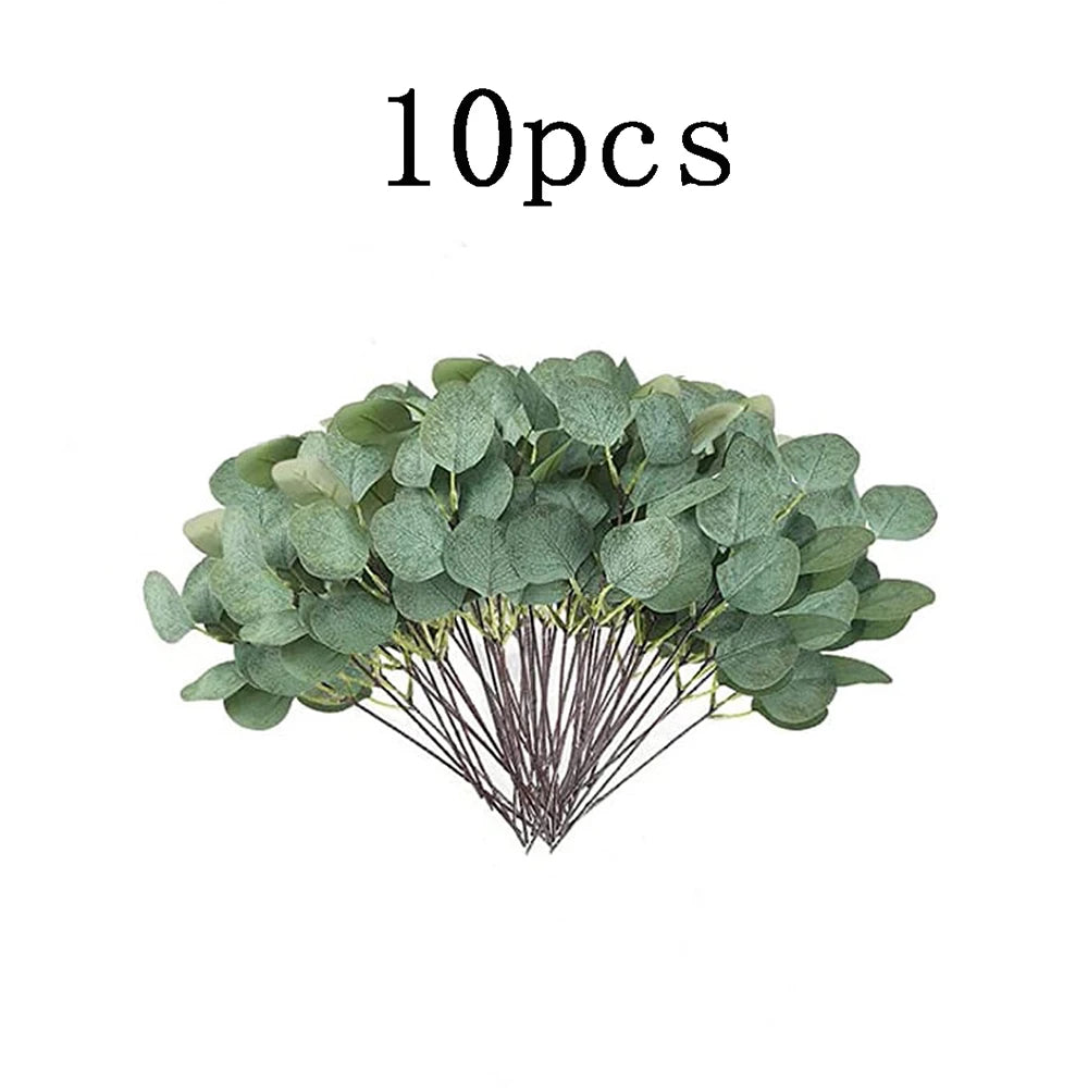 30/60/120Pcs Artificial Eucalyptus Leaves Stems Bulk 3 Kinds Mixed Silver Dollar Eucalyptus Bouquets Floral Wedding Home Decor Zpaxo J250167-G