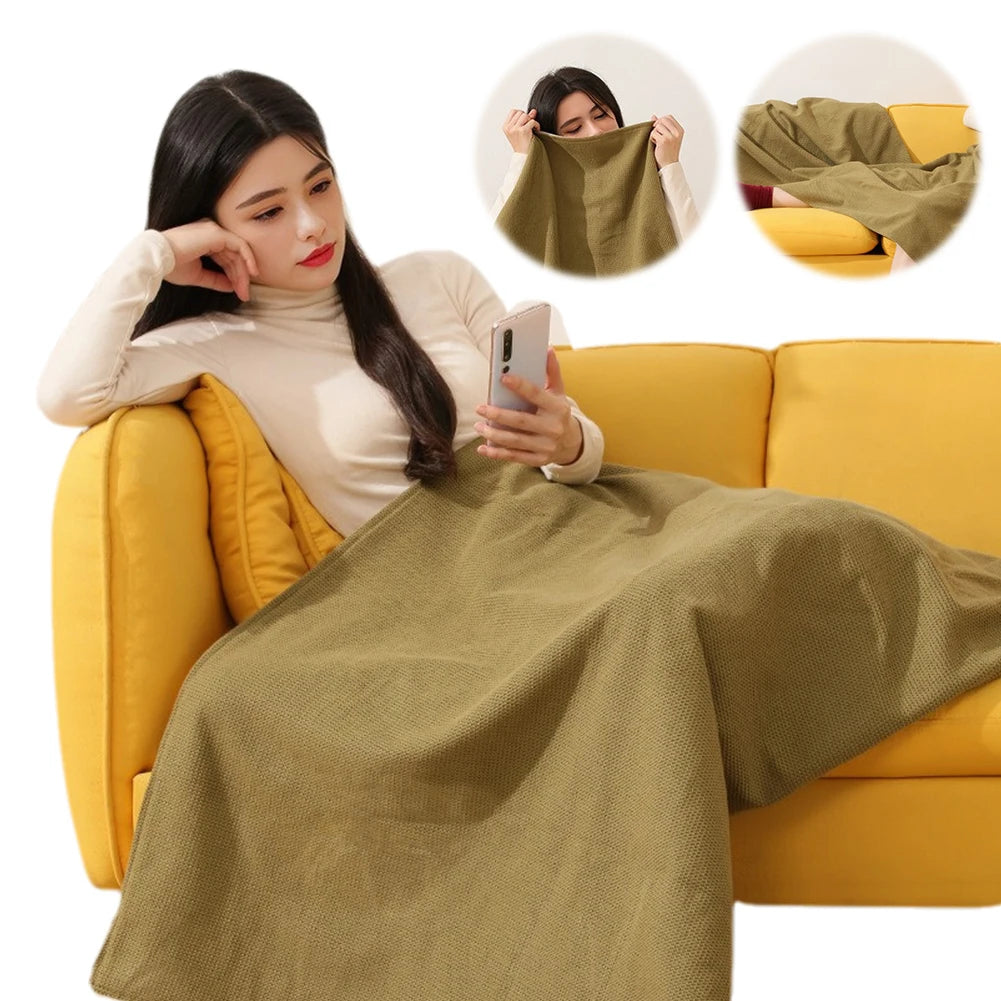 USB Heating Electric Blanket Wearable Towel Body Warmer Washable