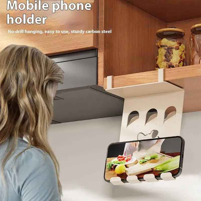 652F No Drill Wall Mount Holder Phone Kitchen Bathroom Heavy Duty Zpaxo