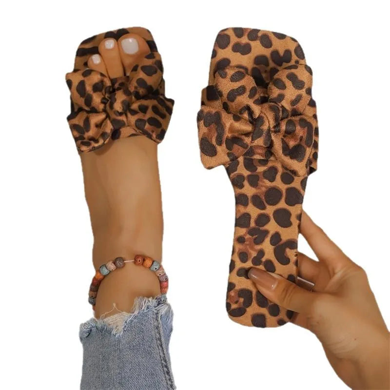 Leopard Flat Summer Slippers Women Outdoor Casual Beach Sandals for Women Flip Flops Comfort Sexy Shoes Woman 2025 New Design Zpaxo
