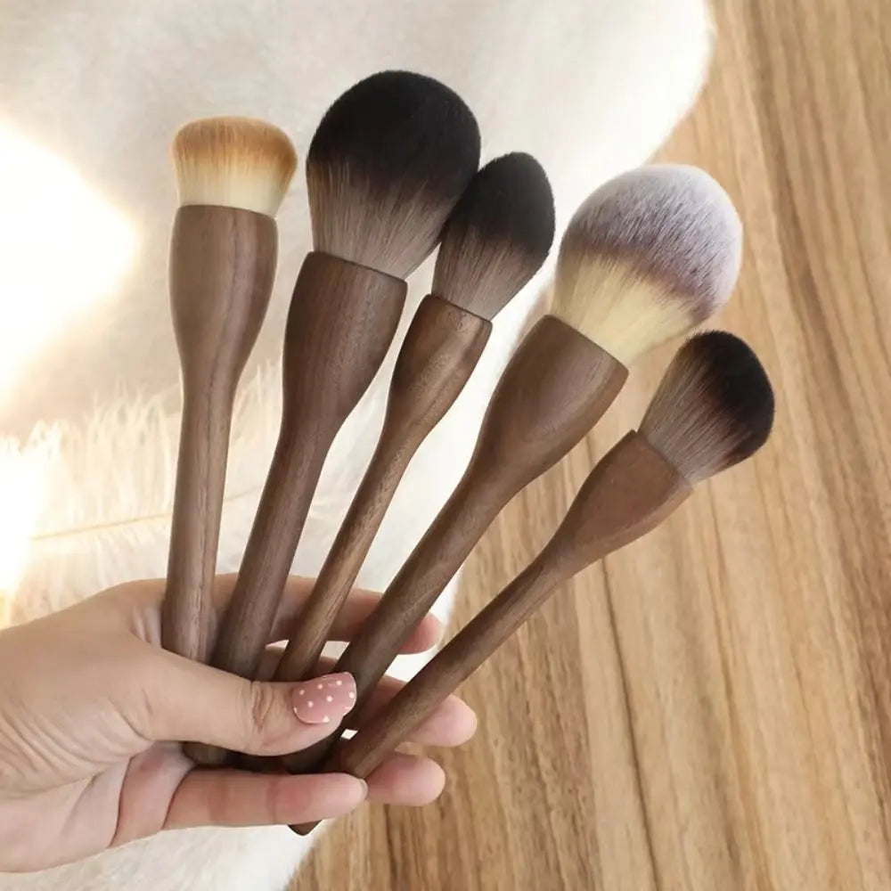 Handle Makeup Brush Retro Make Up Tool Blush Soft Walnut Loose Zpaxo