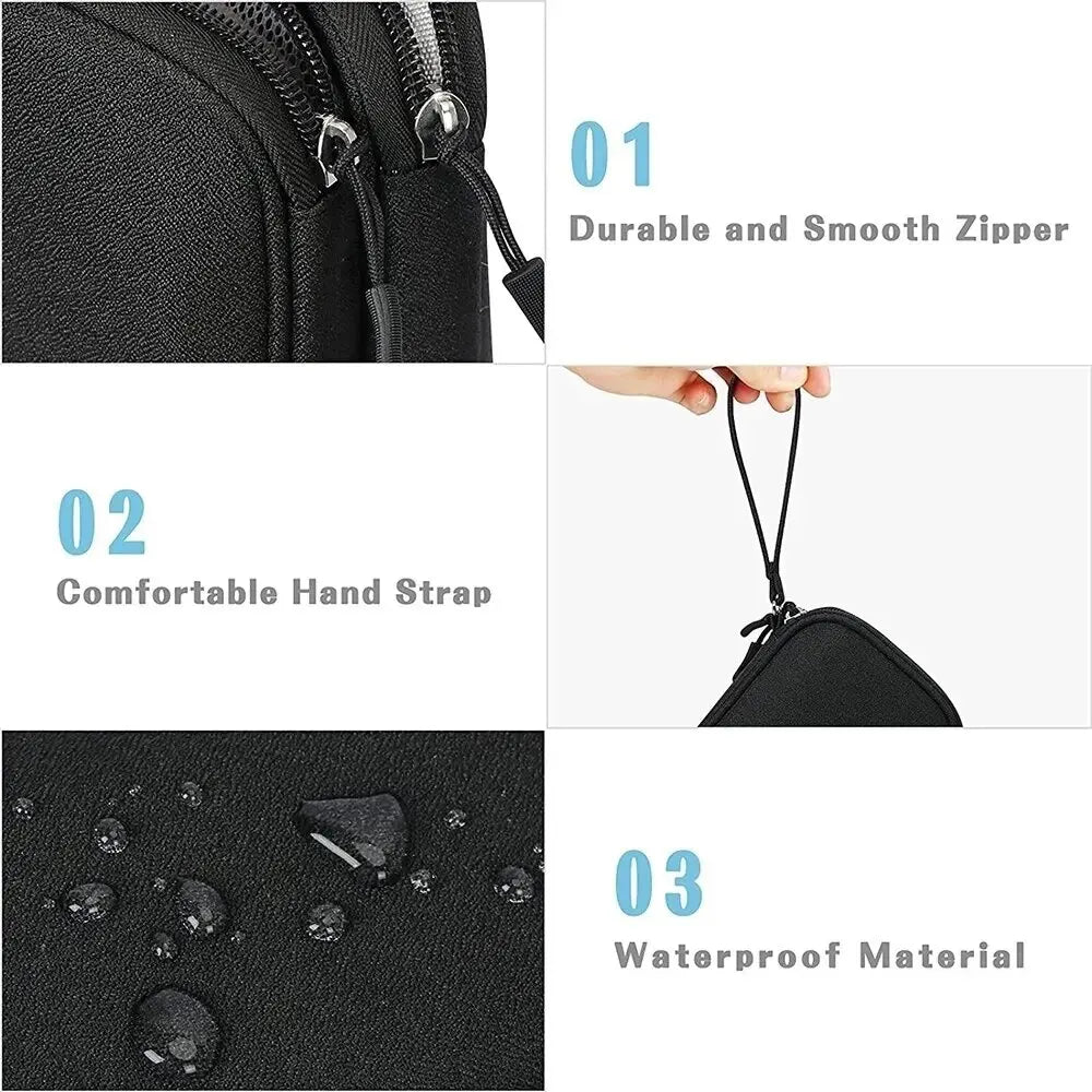 Carry Case Portable Waterproof Double Layers Storage Bags Cable