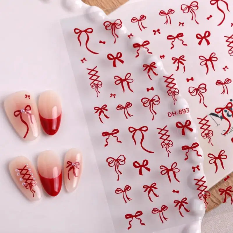 3D Bow Nail Art Stickers – Bowknot Foil Manicure Decals