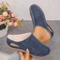 Women Slippers Large Fashionable Sandals Round Toe Slip-on Platform Zpaxo ROYAL BLUE 43