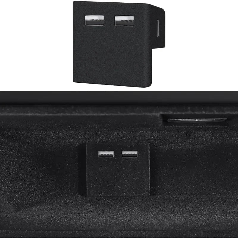 Tesla Model 3 & Y Glove Box 4-Port USB Hub Docking Station