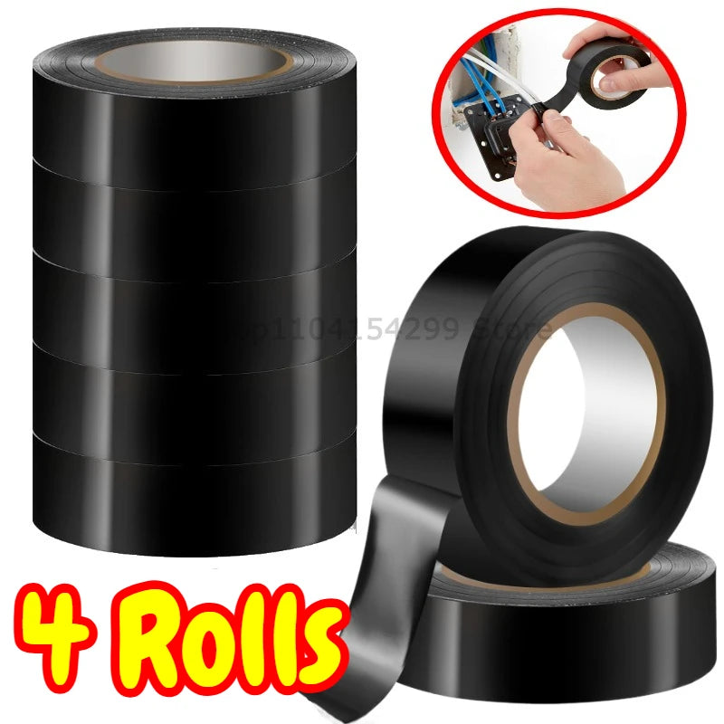 6/10m High-temperature Insulation Tape Resistant Black Flame Retardant Electrical Tape Insulating Adhesive for Industrial Househ Zpaxo 4Rolls 16mm 10M