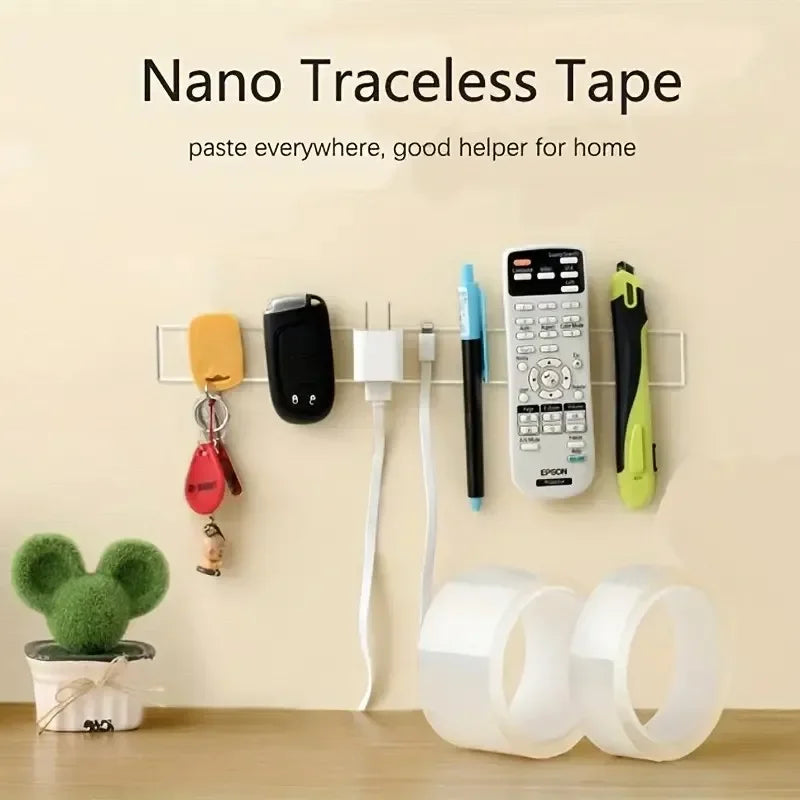 Nano Double Sided Tape Heavy Duty Transparent Adhesive Strips Strong Sticky Multipurpose Reusable Waterproof Mounting Tape Zpaxo