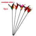 Feather Cat Teaser Stick Bell Funny Interactive Wand Cats Pet