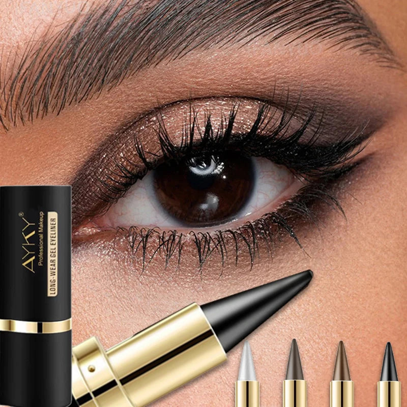 Waterproof Gel Eyeliner Pencil Smooth White Black Pigment Smudge