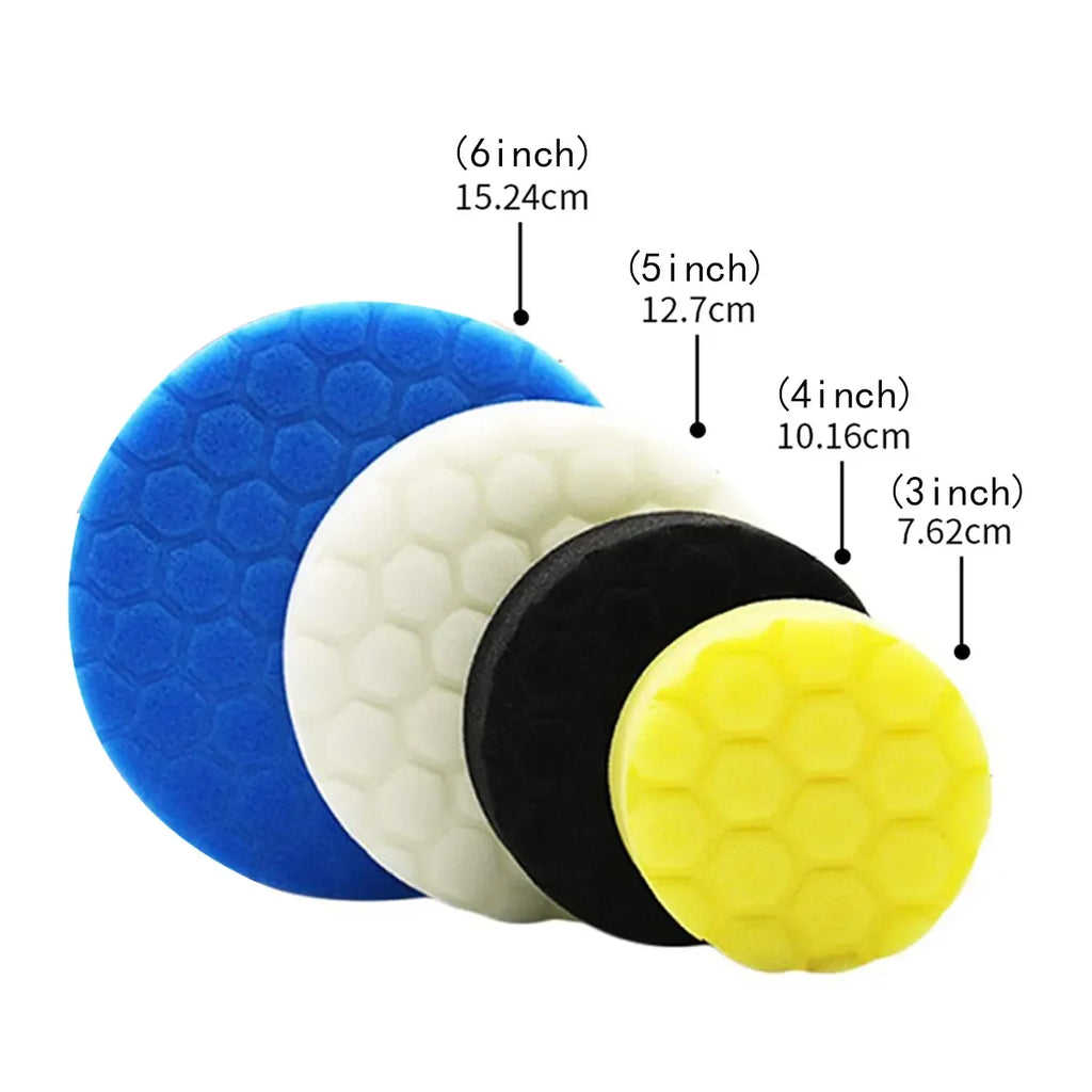 5Pcs Polishing Pad Kit 3/4/5/6/7 Inch Car Foam Buffing Pads Automobile Sponge Durable Buffer Mat Dremel for Car Glass Polisher Zpaxo
