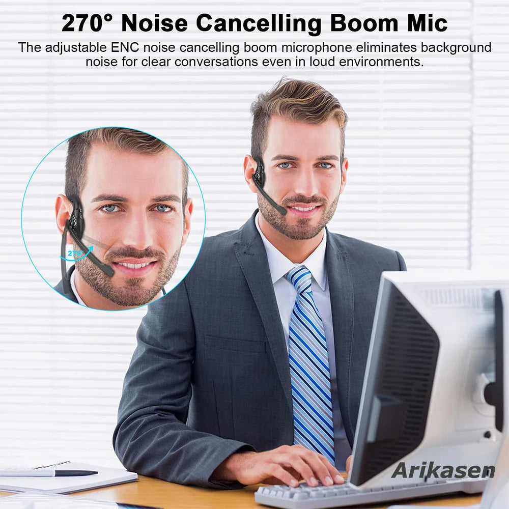 Bluetooth Headsets Microphone Open Ear Headphones Wireless Noise