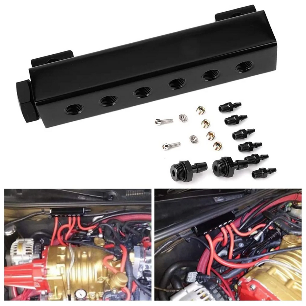 1 8 NPT 6 Port Vacuum Manifold Kits Fit Turbo Wastegate Boost Block