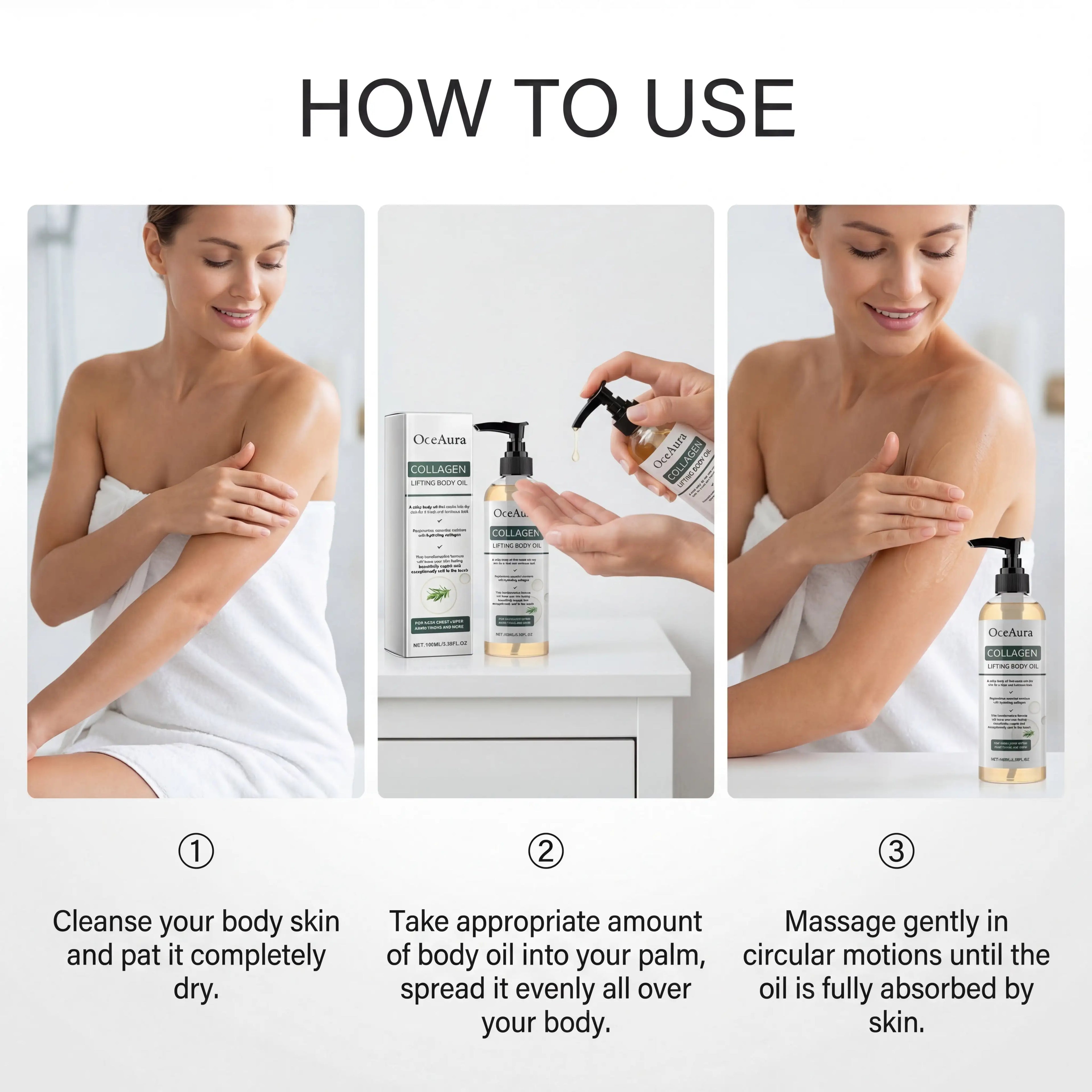 Collagen Body Oil Deep Hydration Lock Dry Skin Remedy Moisturizing Without Greasiness Gentle Nourishing Skin Care Firming Skin Zpaxo