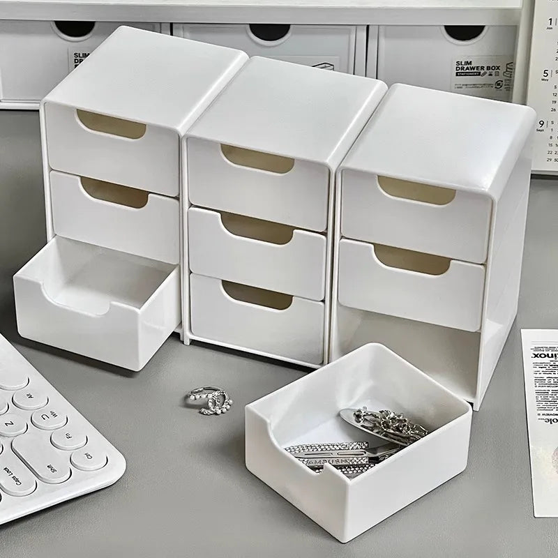 Hot Desktop Storage Box, Drawer Style Stationery, Hand Account Organizing Box, Dormitory Desk Miscellaneous Storage Artifact Zpaxo