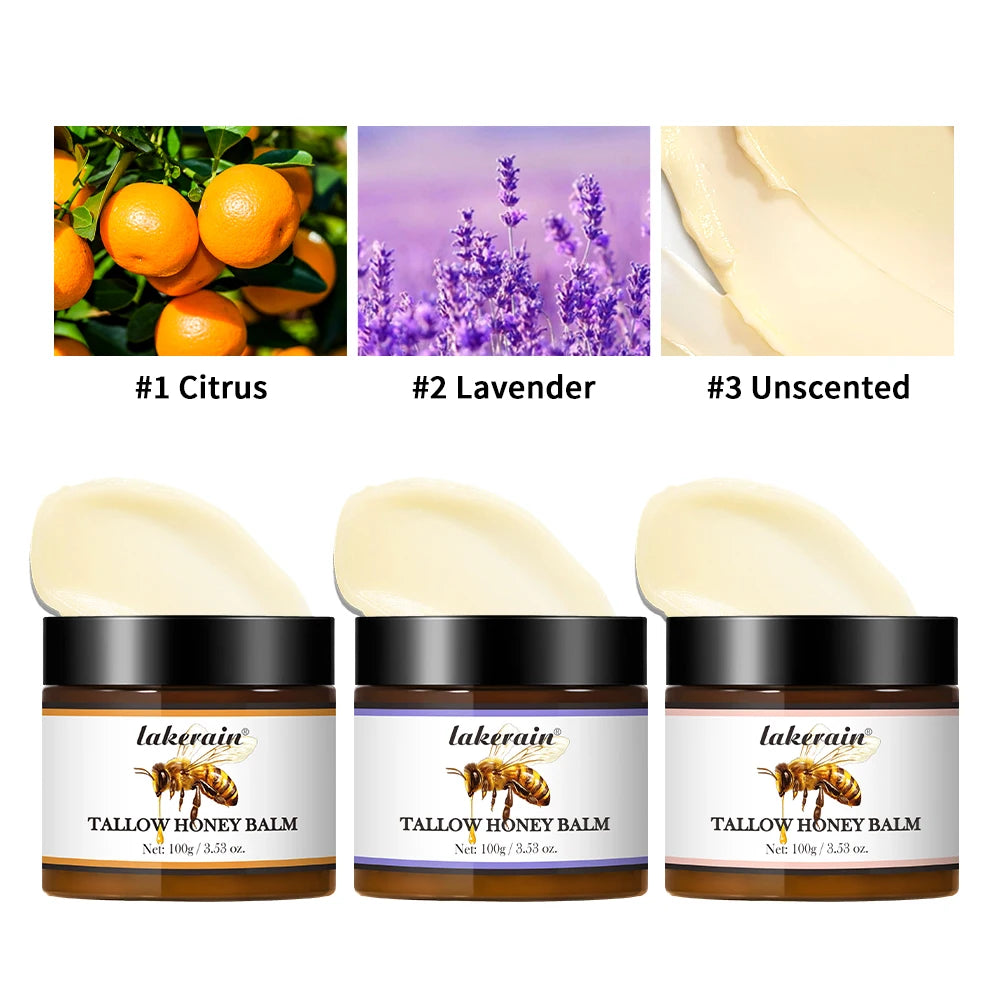 Honey Tallow Balm for Face Natural Handmade Lotion Whipped Beef Tallow Cream for Face & Body Sensitive Skin for Men & Women Zpaxo