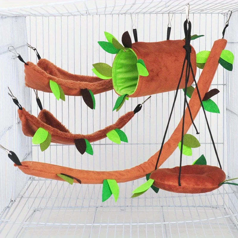 Plush Cotton Hamster Hammock Round Swing Rats Rodent Small Animal