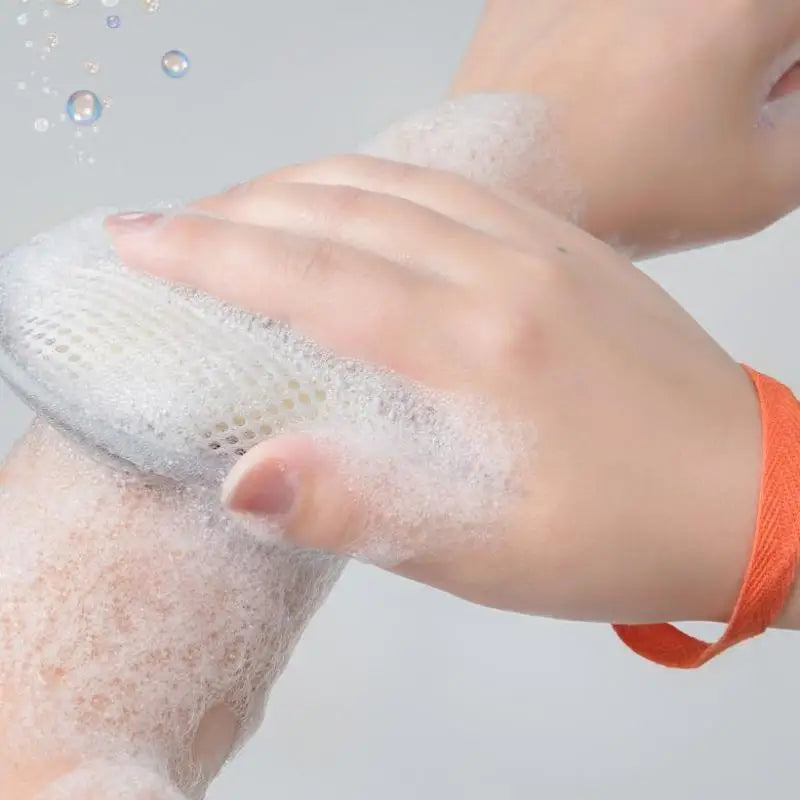 1Pcs Bath Cleansing Foaming Net Double-Sided Square/Oval Soap Bag Body Exfoliating Scrubber Sponges Bathroom Mesh Soap Pocket Zpaxo