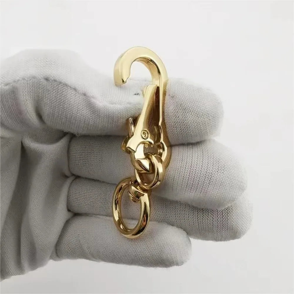 Stainless Steel Gourd Buckle Keychain Anti-Lost Metallochrome Metal Gourd Buckle Keyring Classic Fashion Gourd Buckle Carabiner Zpaxo