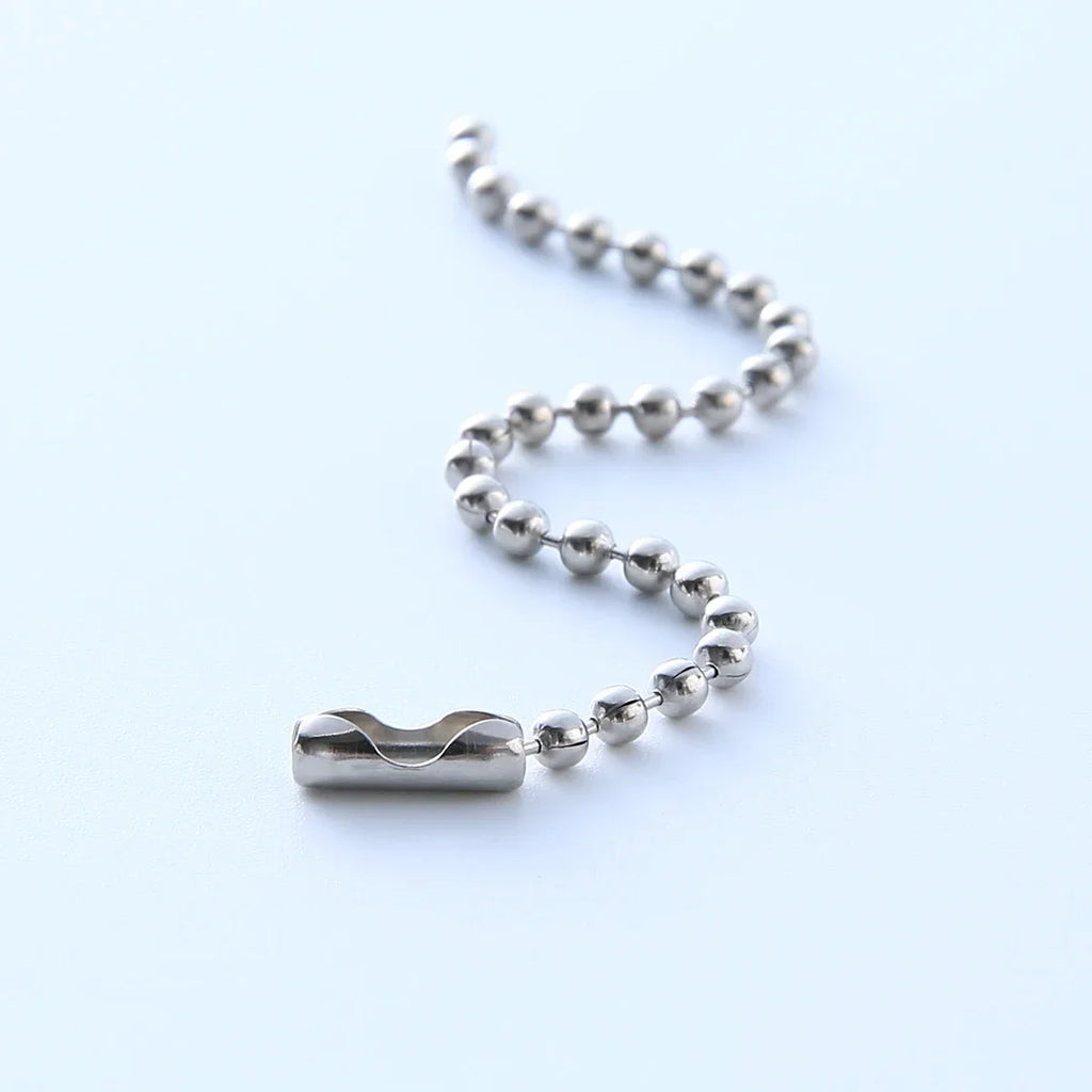 50/100/500pcs Round Ball Bead Chains Length Keychain Tag Bulk Chains with Connector for DIY Pendant Jewelry Bag Accessories Zpaxo