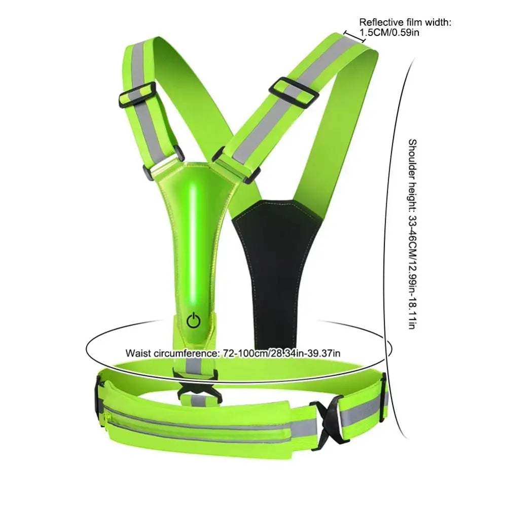 Signal Light Reflective Vest Durable Breathable Cycling Elastic Zpaxo
