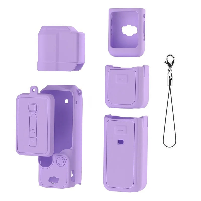 2026 DJI OSMO Pocket3 Silicone Case Anti-scratch Lens Cover Zpaxo Purple-B For Pocket 3