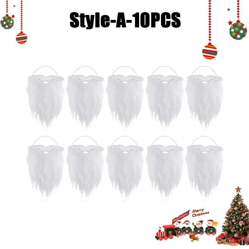 Realistic Santa Fake Beard Premium Costume Adjustable Earloops