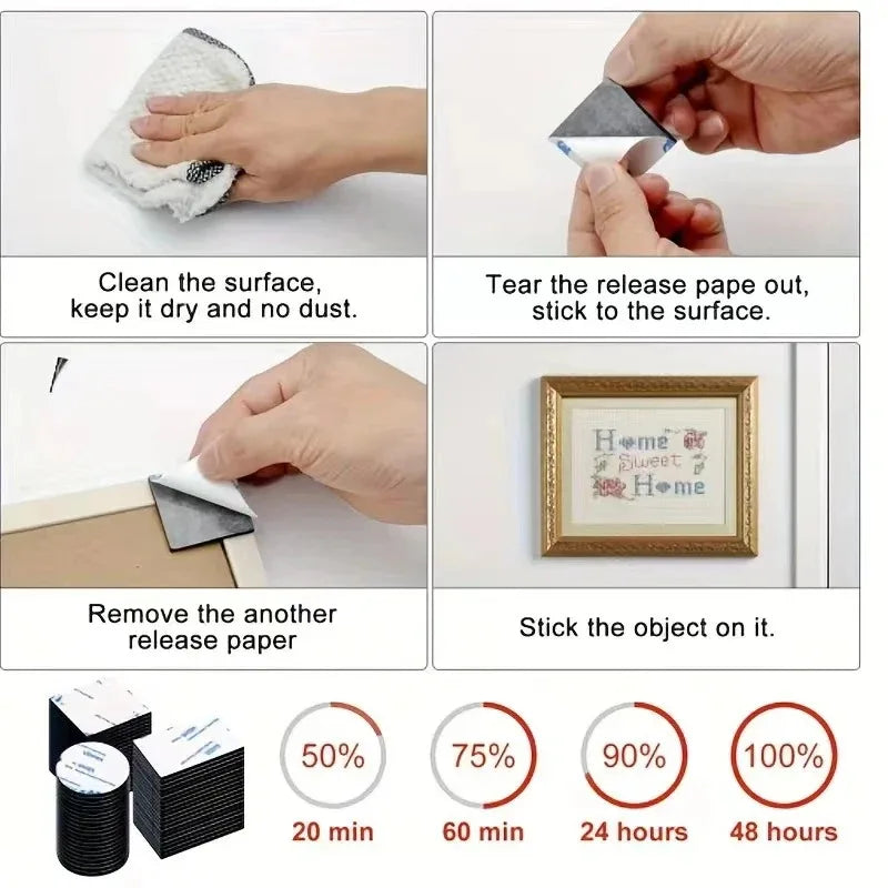 Double Sided Foam Tape Strong Sticky Pad Mounting Square Round Self