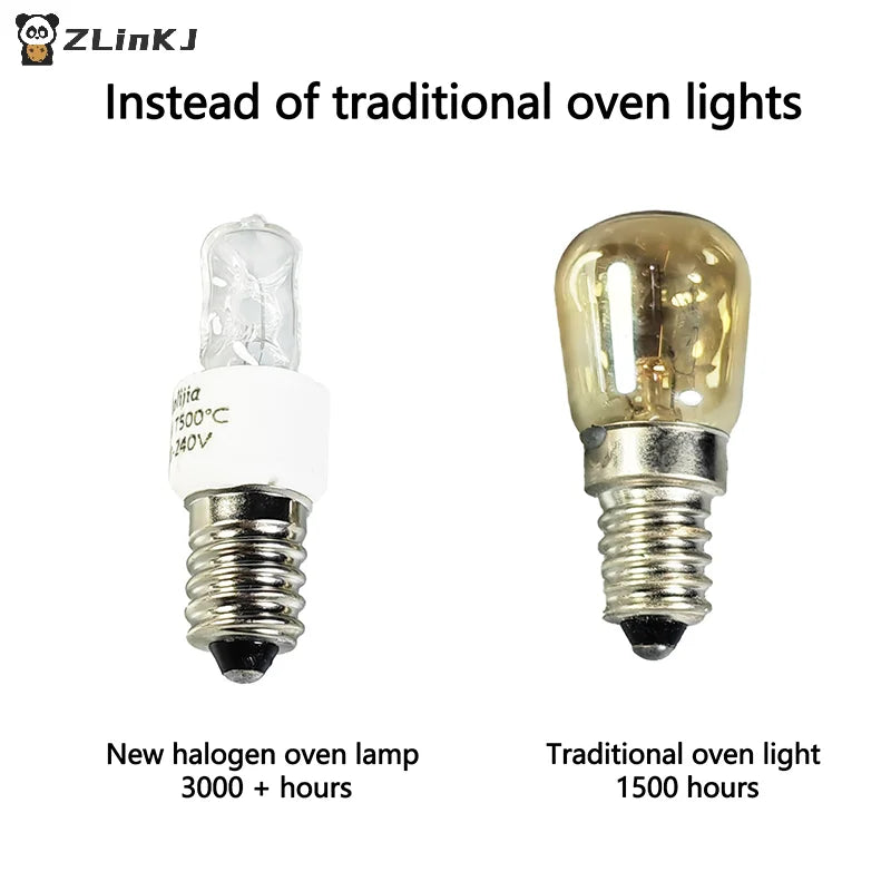 ▶1Pcs 25W/40W E14 Oven Light Bulb 220-240V Safe Halogen Oven Lamp High Temperature 500℃ Resistant Dryer Microwave Light Bulb Zpaxo