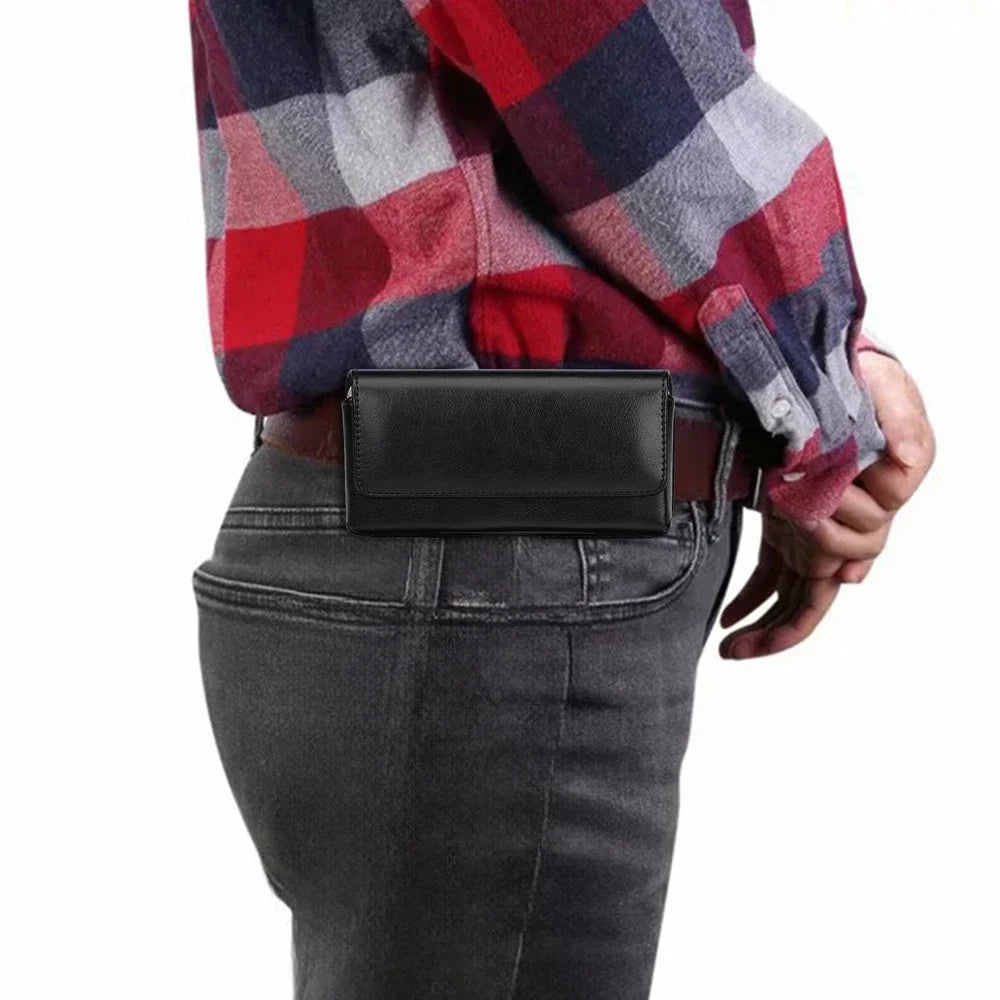 4 0- Phone Bag Leather Holster Belt Clip Case Iphone 17 16 15 14 Max