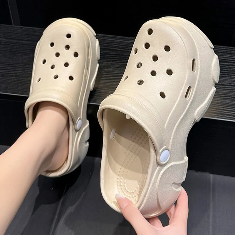 Chunky Platform Clogs Sandals Women Summer Soft Thick Bottom Beach