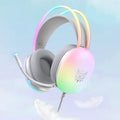 AyeBeau RGB Wired Gaming Headset with Mic – PC, Phone & Console Gaming Headset Zpaxo White
