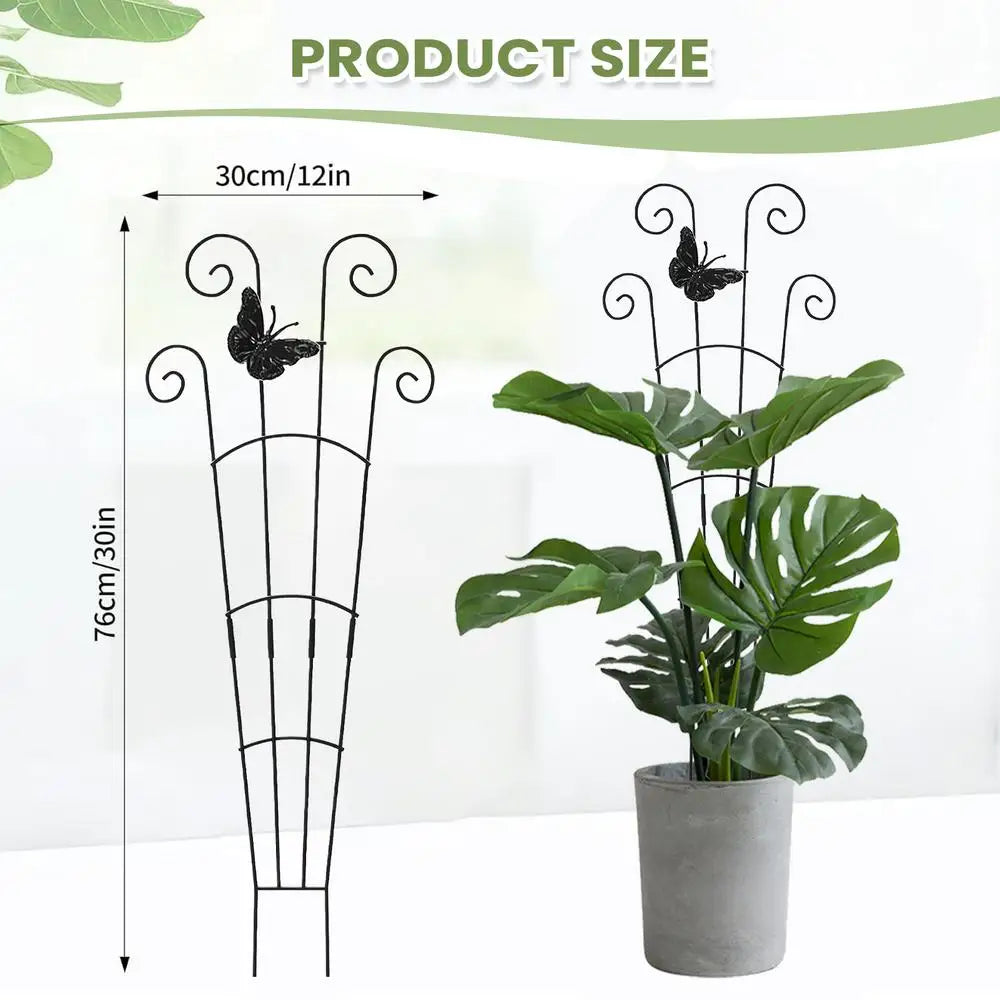 Climbing Plant Trellis – 76cm Iron Vine & Flower Support Stake Plant Trellis Support Zpaxo A