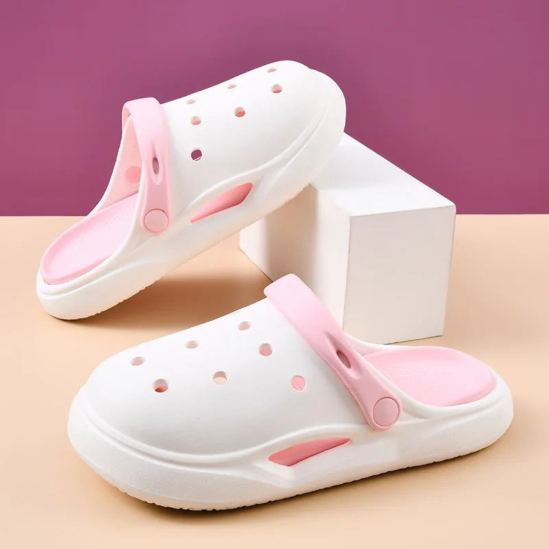 Women's Sandals Summer Outdoor Wear Anti-slip Thick Bottom Beach Zpaxo White And Pink 39-40