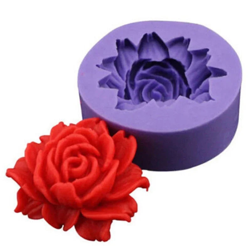 3D Rose Chocolate Mold Fondant Cake Decorating Tools Silicone Soap s Zpaxo