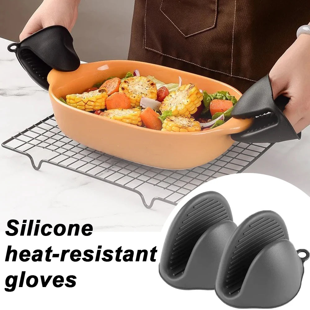 2-Pack Silicone Oven Mitts – Heat-Resistant Non-Slip Pinch Gloves