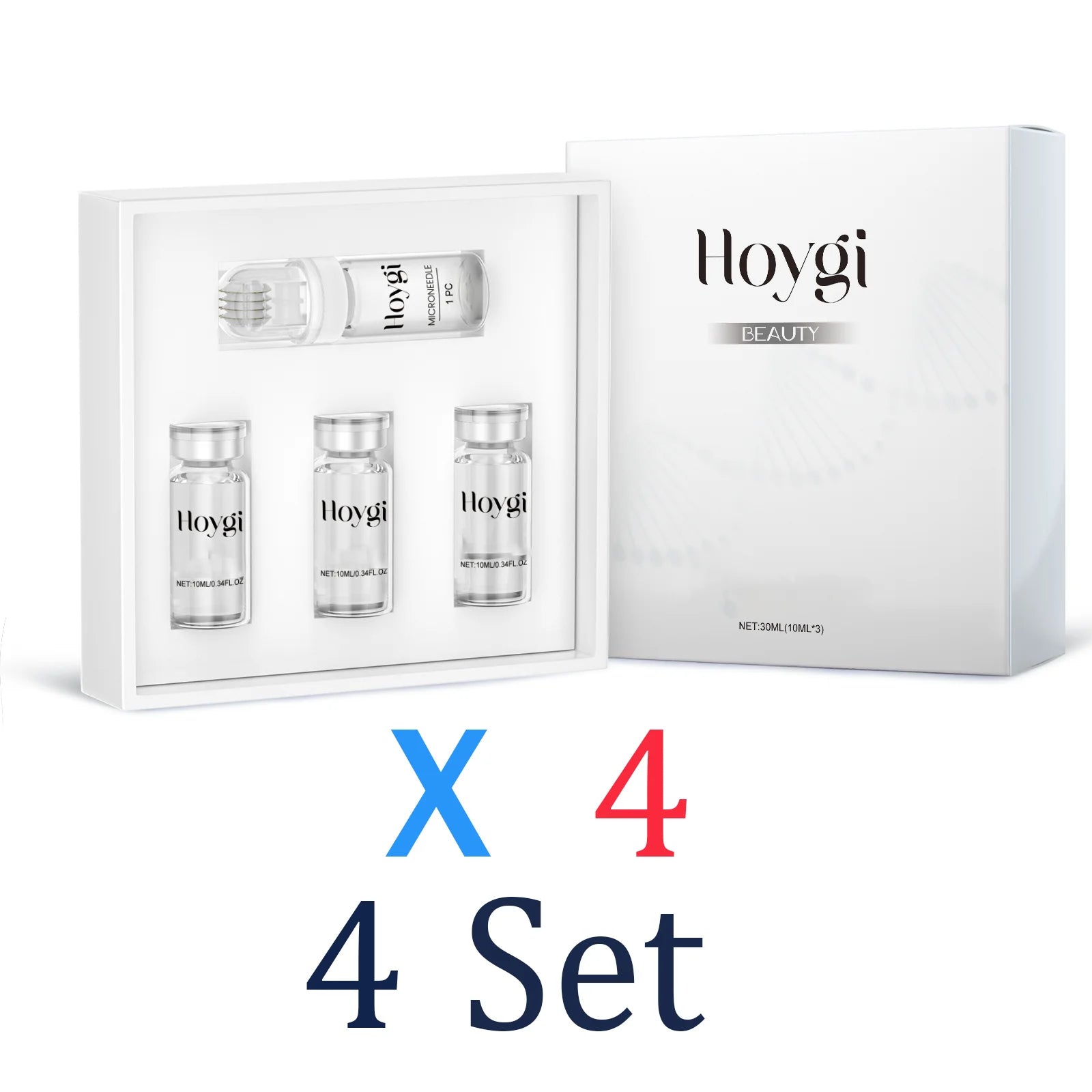 Facial Microneedle Roller Set 0.25mm Skincare Tool with Hyaluronic acid Moisturizing Serum for Deep Hydration Lock Moisturizer Zpaxo 4 Set