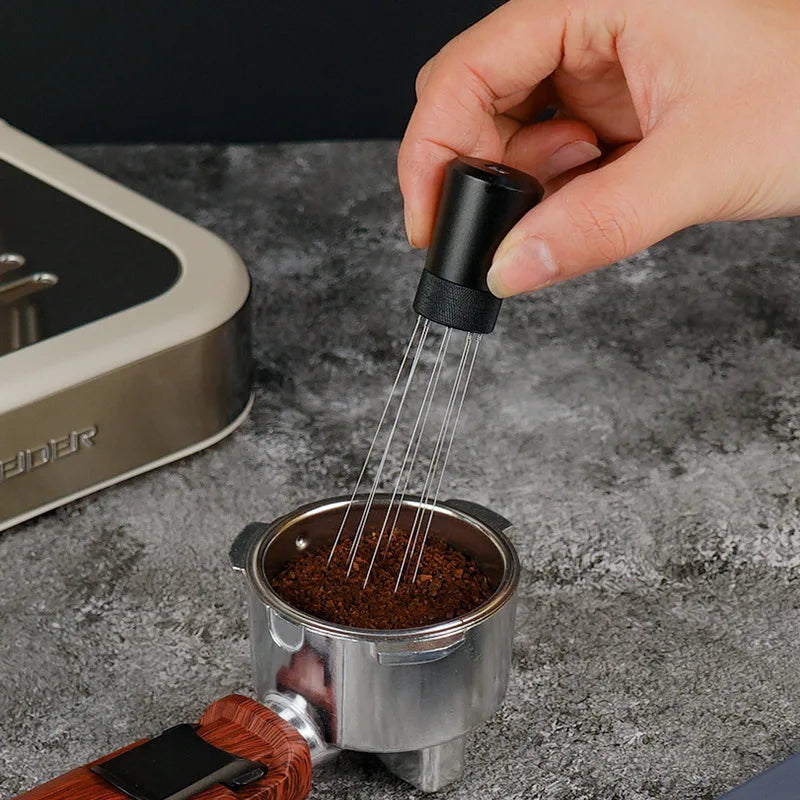 8-Needle Espresso Coffee Stirrer Distributor with Magnetic Stand