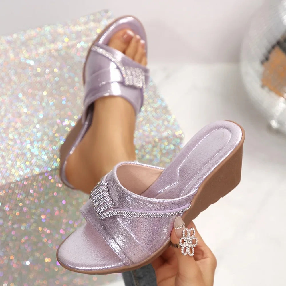 2026 Women's Slope Heel Slippers Summer Thick Bottom Fish Mouth One